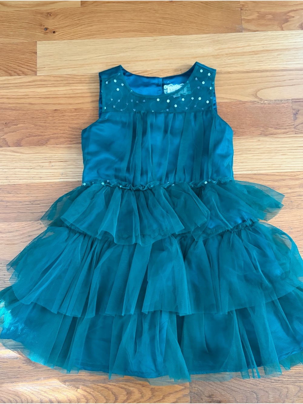 Tweenstyle Teal Layered Tulle Party Dress
